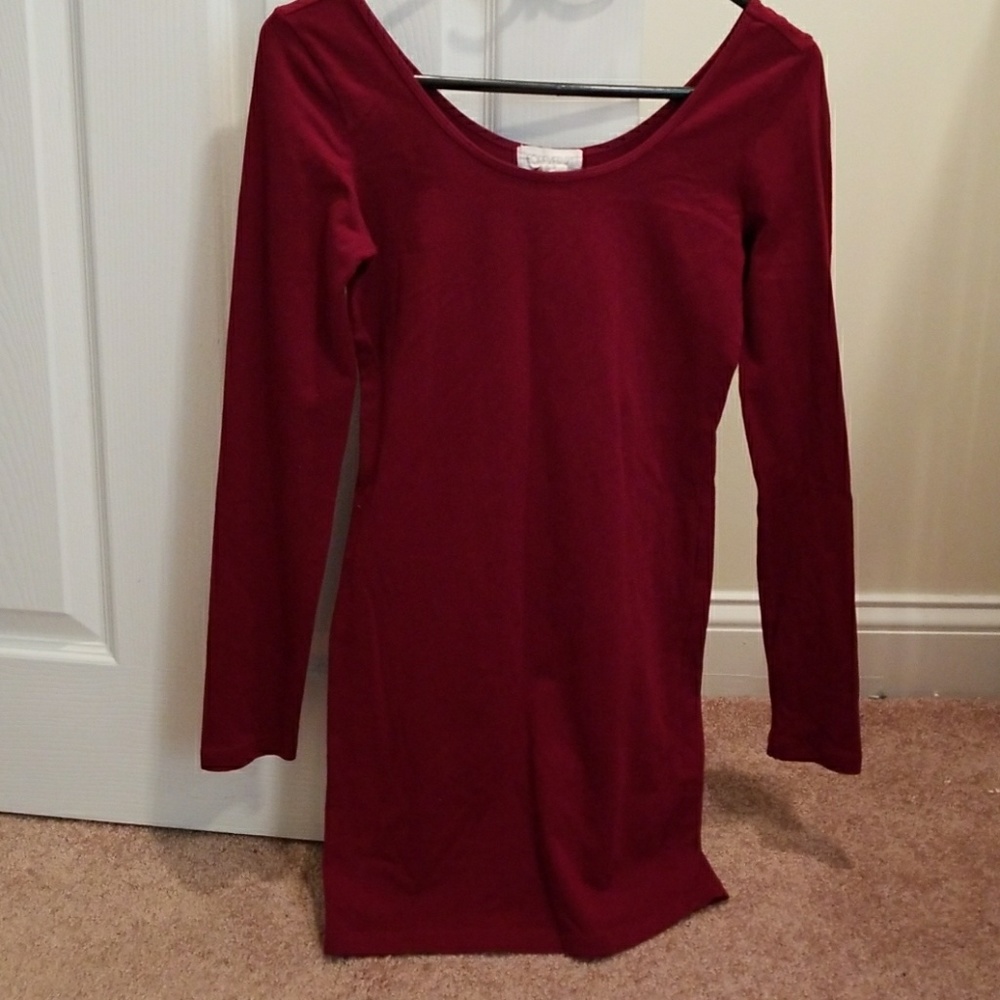 Forever21 form fitting dress tunic cranberry